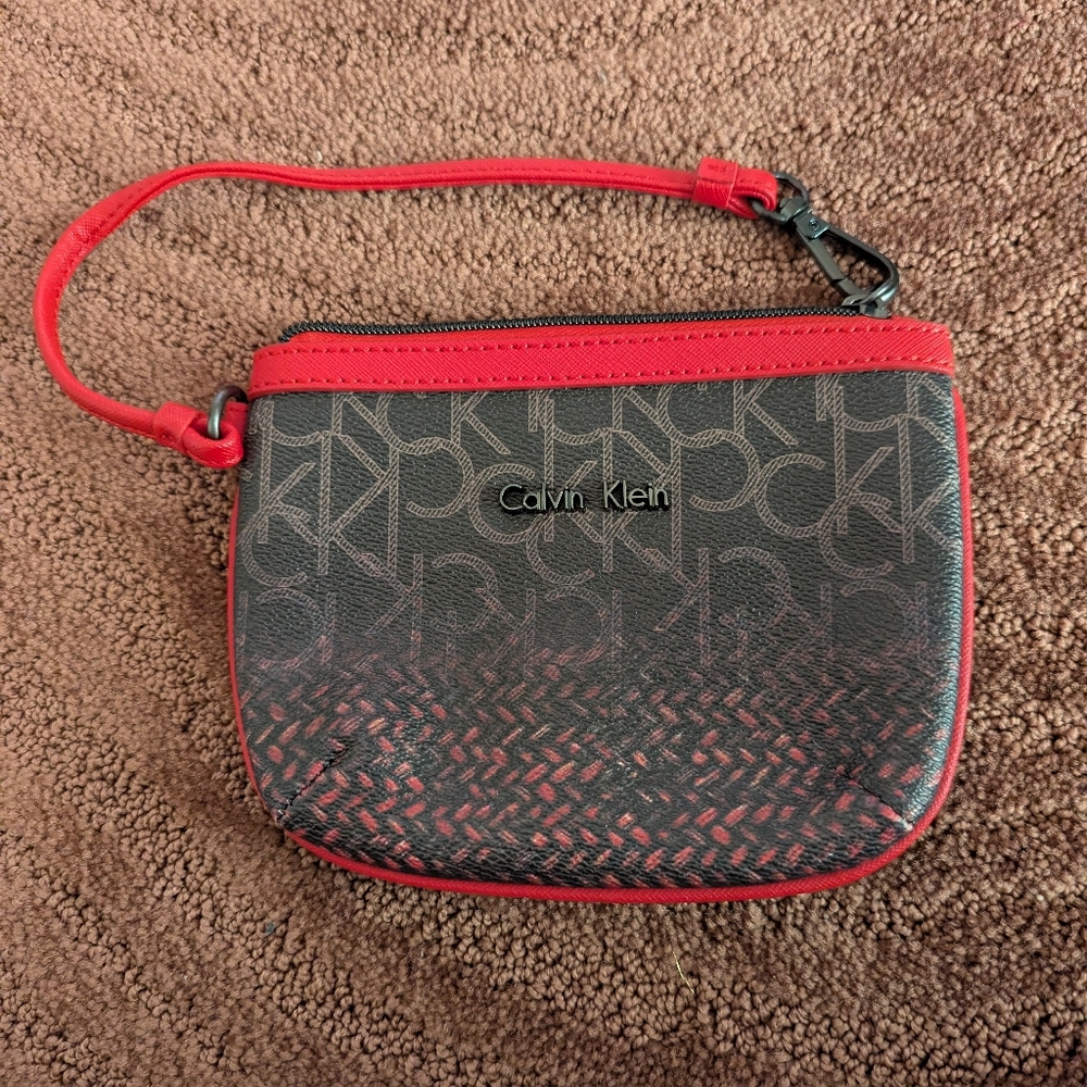 Calvin Klein Black and Red Wristlet NWOT